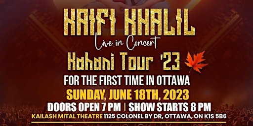 Imagem principal de Kaifi Khalil Live in Ottawa - Kahani Tour '23