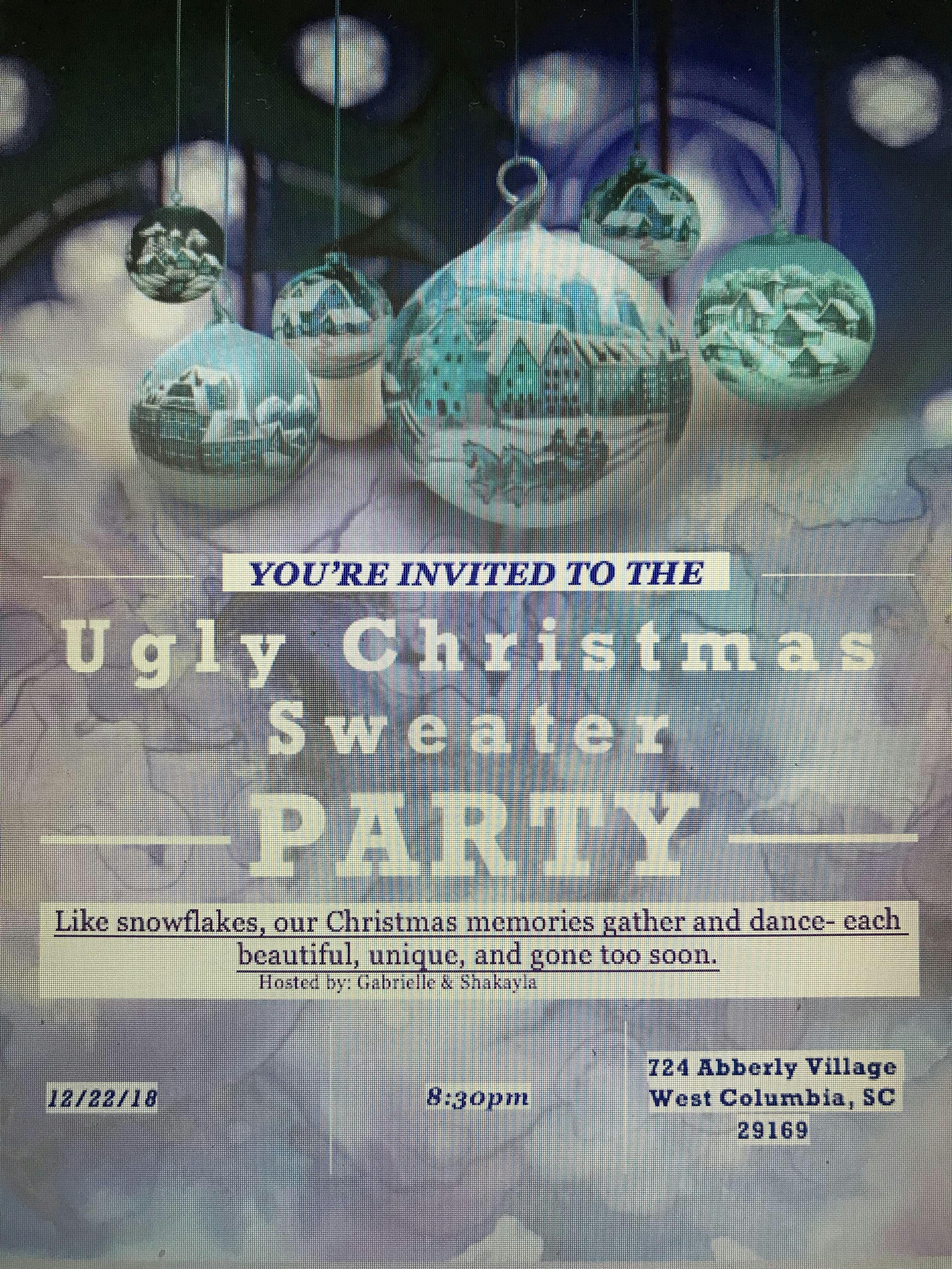 Ugly Christmas Sweater Party 22 Dec 2018