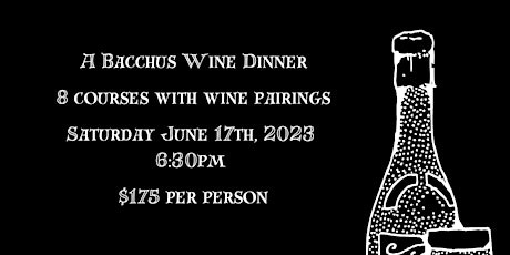 Cura x Mavis Summer Dinner Series: Bacchus Wine Dinner