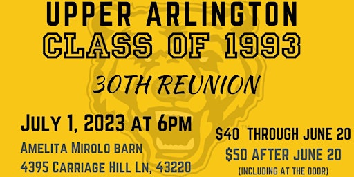 Upper Arlington Class of 1993 30th Reunion