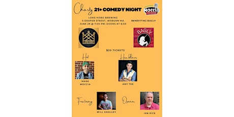 21+ Charity Comedy Night at Lord Hobo Brewing to benefit Bagly!