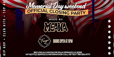 MDW2023 Sunday party w/ DJ Meana Live @Fuego Palm Springs