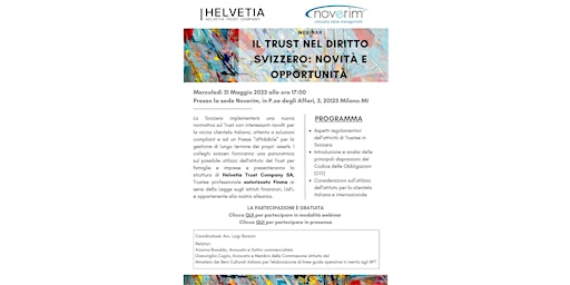 Immagine principale di Il trust nel diritto svizzero, novità e opportunità 