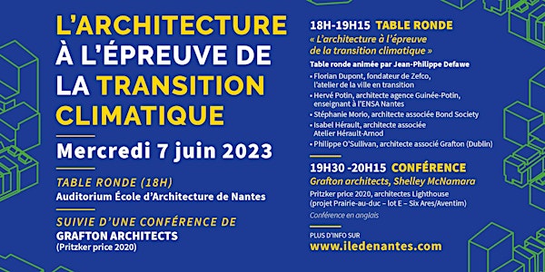 Conférence-débat : L'architecture à l'épreuve de la transition climatique