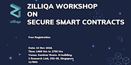 Zilliqa Workshop On Secure Smart Contracts  primary image