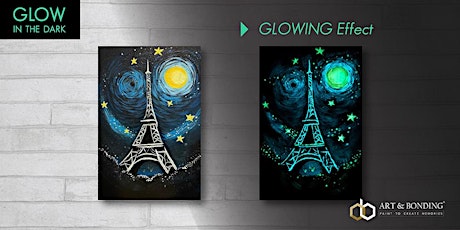Glow Sip & Paint : Glow - STARRY NIGHT EIFFEL TOWER