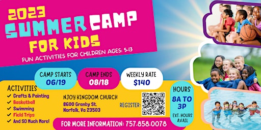 2023 Summer Camp For Kids! (Mon - Fri) primary image