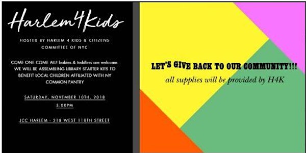 A Special Storytime & "Give Back" Community Service Event