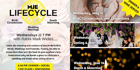 LifeCycles Class Series with Rabbi Mark Wildes | MJE | Dinner & Wine Served primary image