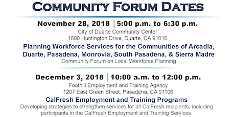 Community Forum on Local Workforce Planning primary image