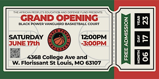 Imagem principal de Grand Opening! Black Power Vanguards Basketball Court