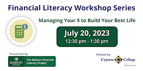 Financial Literacy Workshop - Managing your Money to Build Your Best Life primary image