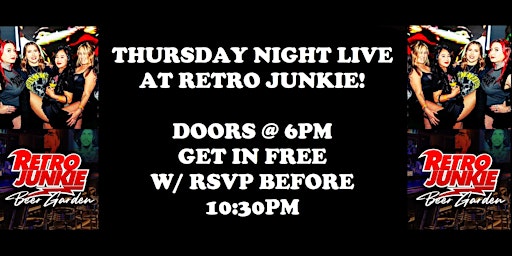 STAR VISTA,  HYPERDRIVE KITTENS + GET IN THE GROOVE... LIVE @ Retro Junkie! primary image
