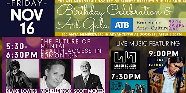 The Art Mentorship Society of Alberta's 4th Birthday Celebration & Art Gala