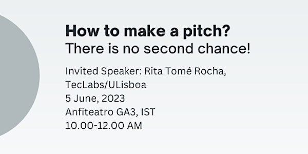 "HOW TO MAKE A PITCH?" SEMINAR