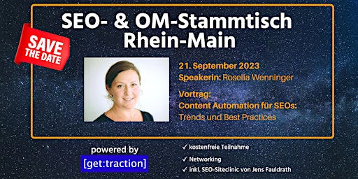 Hauptbild für SEO- & OM-Stammtisch Rhein-Main im September 2023