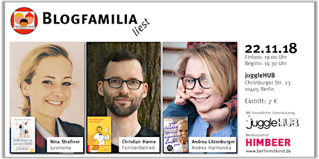Hauptbild für #blogfamilia liest: mit Juramama, Andrea Harmonika und Familienbetrieb