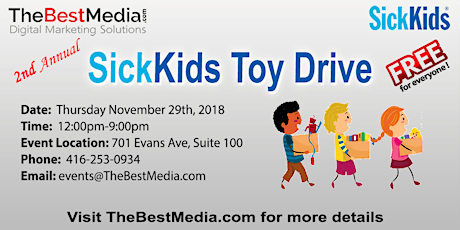 2nd Annual SickKids Toy Drive - Celebration primary image