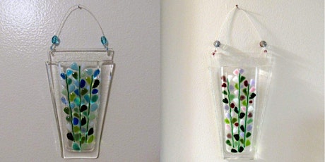 2 Small Pocket Vase Wall Hangers Fused Glass Class