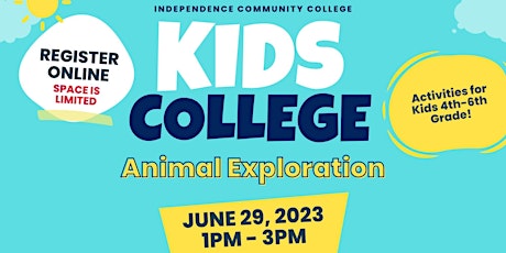 Hauptbild für Kid's College Animal Exploration (4th-6th)