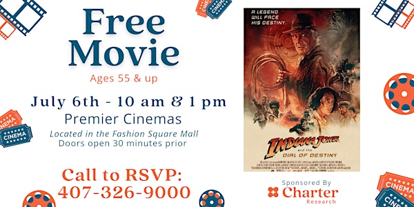 FREE MOVIE: 55 & Up - "Indiana Jones" at Premiere Cinemas