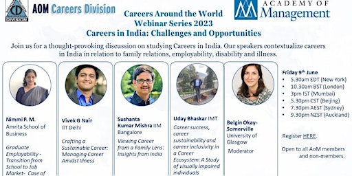 Academy of Management Careers Division, Careers in India Webinar primary image