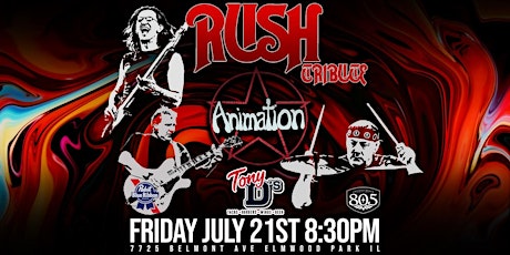 Tribute to Rush w/ Animation  at Tony D's (NO COVER CHARGE)
