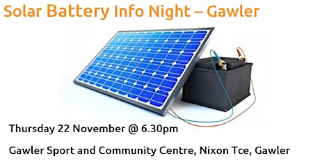 Battery Storage Info Night - Gawler primary image