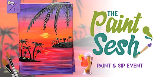 Image principale de Paint and Sip in Riverside, CA – “Tropical Sunset” at Cravin’ Crab Haus