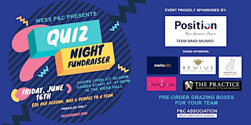 West End State School P&C and Position Property Quiz Night Fundraiser