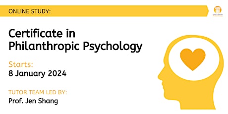 Imagem principal do evento Certificate in Philanthropic Psychology  (8 January 2024)