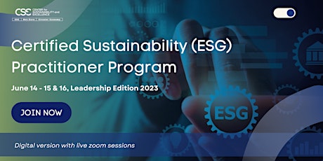 Certified Sustainability (ESG)Practitioner Program, Leadership Edition 2023