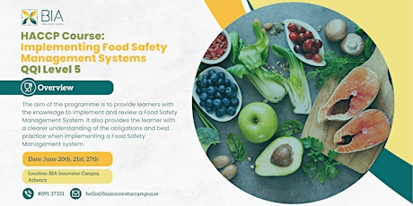 HACCP Course: Implementing Food Safety Management Systems QQI Level 5