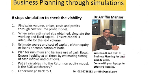 Imagem principal do evento SIMULATED BUSINESS PLANS , a two day course in Kuala Lumpur