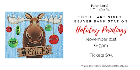 Social Art Night - Christmas Moose primary image