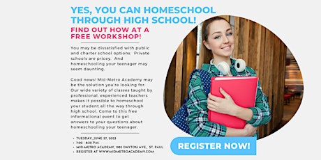 Imagen principal de FREE Workshop: Yes, You Can Homeschool through High School!