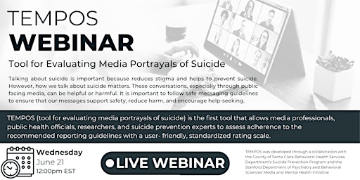 TEMPOS Webinar - How to safely report on suicide primary image