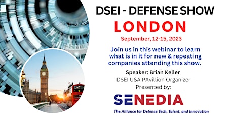 DSEI  Defense Show - London, UK - No Cost for Eligible RI Small Businesses