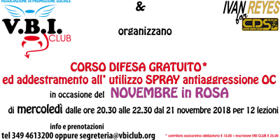 PROGETTO VBI CLUB CORSO DIFESA PERSONALE DONNE PROGETTO VBI CLUB CORSO DIFESA PERSONALE DONNE