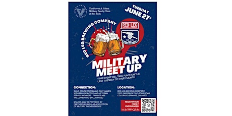 Military Meet Up with The Cohen Clinic at Red Leg Brewery