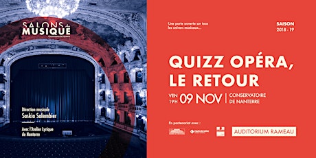 Image principale de Quizz Opéra, Le Retour | Les Salons de Musique du Conservatoire de Nanterre