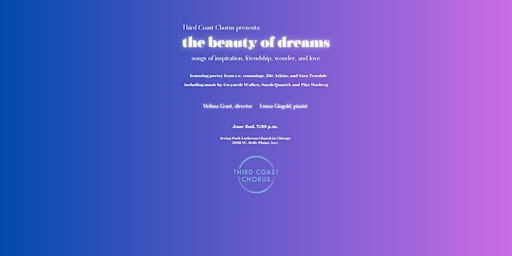 Third Coast Chorus Spring Concert: The Beauty of Dreams - LIVESTREAM EVENT primary image