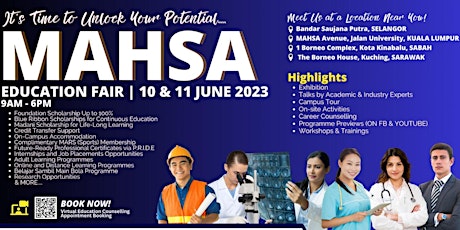 Education fair at MAHSA UNIVERSITY June 10 & 11 2023