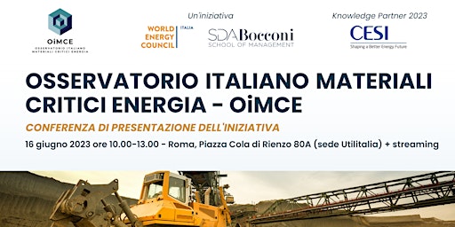Presentazione "Osservatorio Italiano Materiali Critici Energia - OiMCE" primary image