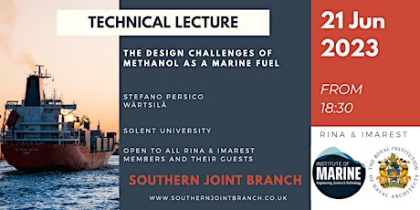 The Design Challenges of Methanol as a Marine Fuel (in-person lecture) primary image