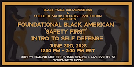 Black American “Safety First” Intro to Self Defense