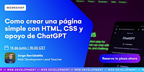Como crear una página simple con HTML, CSS y apoyo de ChatGPT.