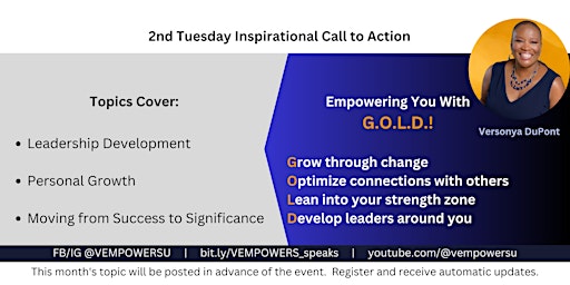 2nd Tuesday Inspirational Call To Action (June) - VEMPOWERSU primary image