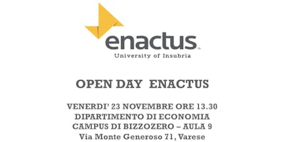 Enactus Insubria Open Day Enactus Insubria Open Day