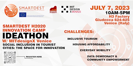 Smartdest H2020 W/ MITdesignX Venice: Innovation Camp - Ideathon
